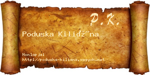 Poduska Kiliána névjegykártya